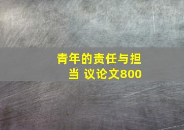 青年的责任与担当 议论文800